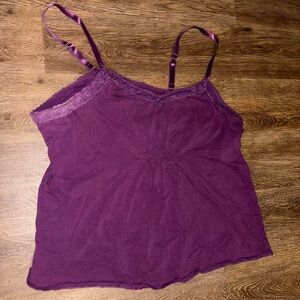Purple lace cami top with adjustable straps